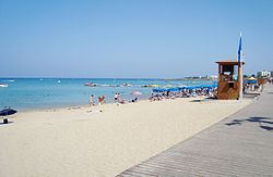 Protaras beach at Paralimni in the Republic of Cyprus